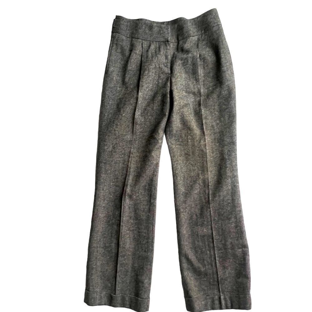 Jones New York Collection Wool Silk Blend Grey Straight Leg Trouser Pants sz 6